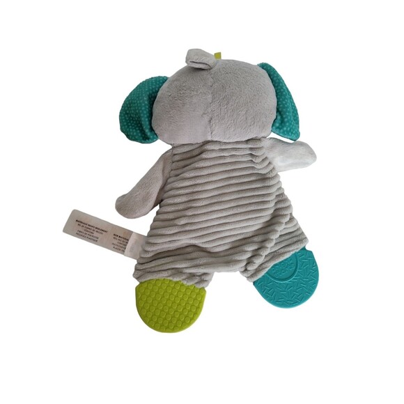 Bright Starts Snuggle & Teethe Gray Elephant Plush Teething Toy Crinkle Lovey - Picture 3 of 7
